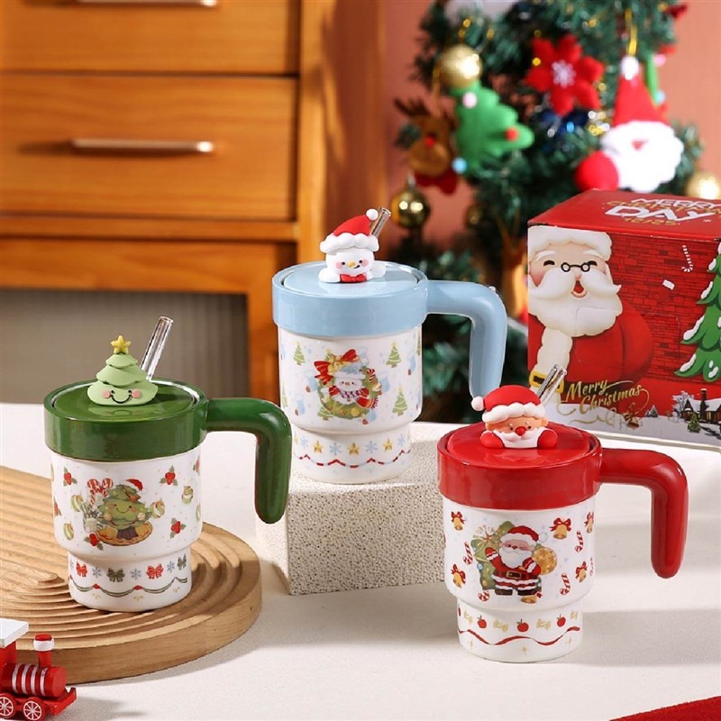 500pcs Christmas Ceramic Mugs for Singapore Client Gifts;