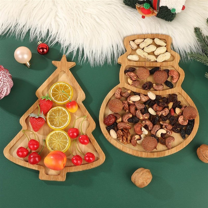 500pcs Christmas Bamboo Tray for Singapore Client Gifts;